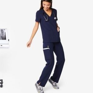 Figs Technical Wear Navy Blue Scrubs Set S